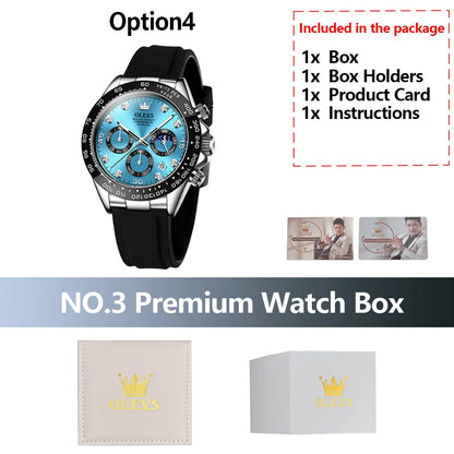 OLEVS Luxury Men's Watches Waterproof Original Quartz Man Watch Moon Phase Watch for Men Chronograph Wrist Watch Luminous Clock