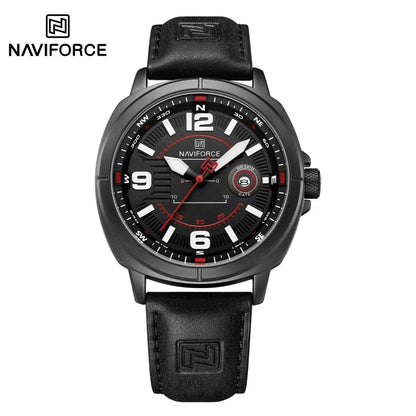 NAVIFORCE Brand Men Quartz Watch High Quality PU Band Calendar Male Wristwatch Auto Date Display Waterproof Clocks Reloj Hombre