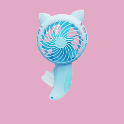 3-Color Portable Hand-Press Mini Fan – Battery-Free, Cute Cartoon Cooling Fan