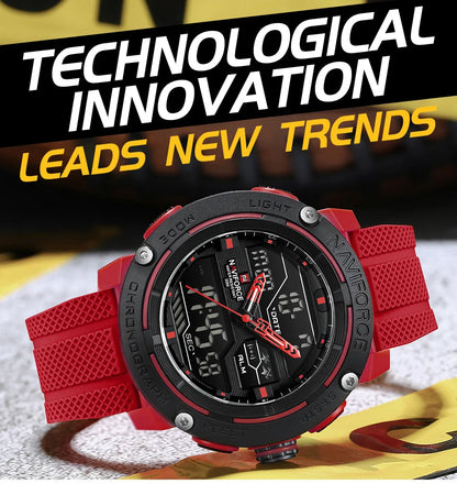 🕰️ NAVIFORCE Luxury Brand Men's Sport Watches Men Dual Display LED Digital Waterproof Leather Strap Quartz Military Watch Man Clock








NAVIFORCE Luxury Brand Men's Sport Watches Men Dual Display LED Digital Waterpro
