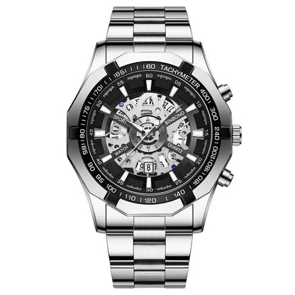 Luxorive BlueCore X – 2025 Luxury Skeleton Steel Watch for Men