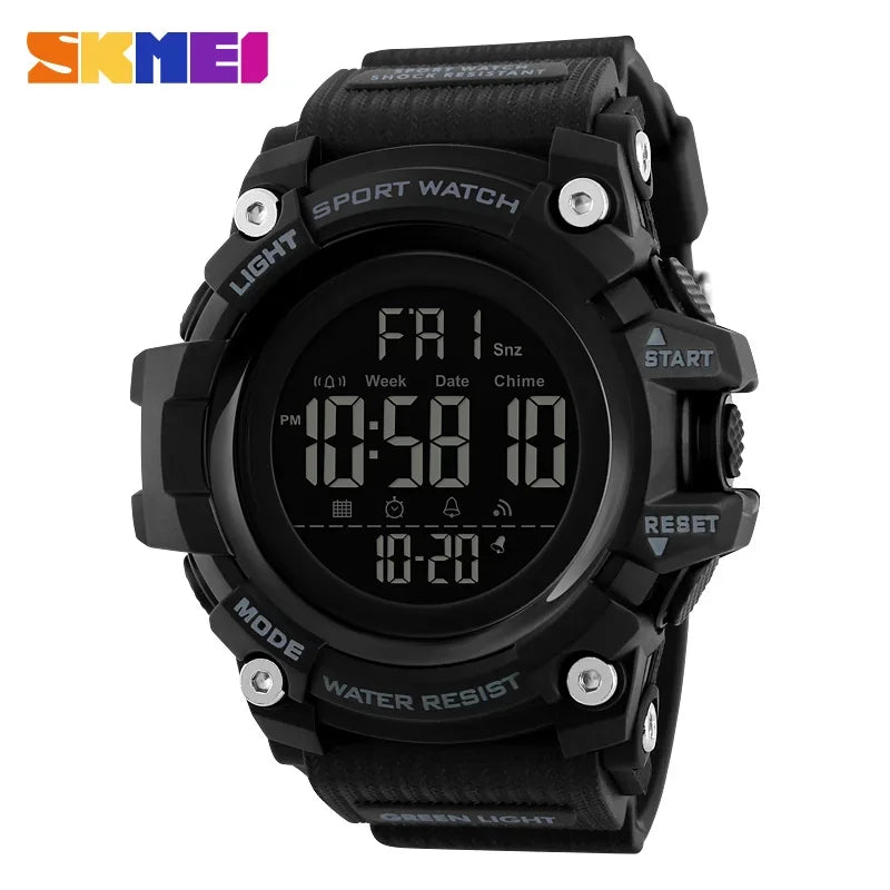 SKMEI 1384 Waterproof Digital Sport Watch for Men – Shockproof Military Electronic Wristwatch