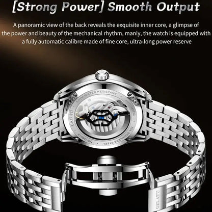 GELATU 6018 Men Watch Luxury Relief Dragon Pattern Watch Original Automatic Mechanical Watch Sapphire Waterproof Men's Watch