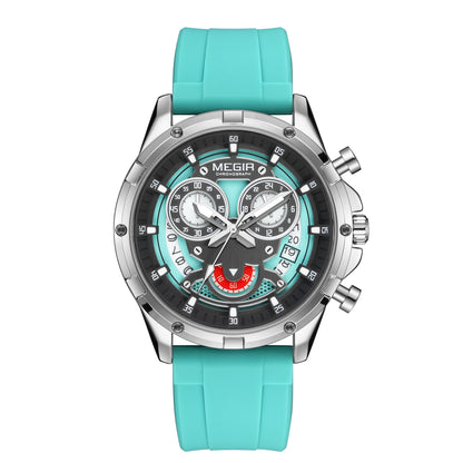 MEGIR Chronograph Men's Watches Top Brand Luxury Original Waterproof Silicone Date Watch for Men Fashion Sport Quartz Wristwatch