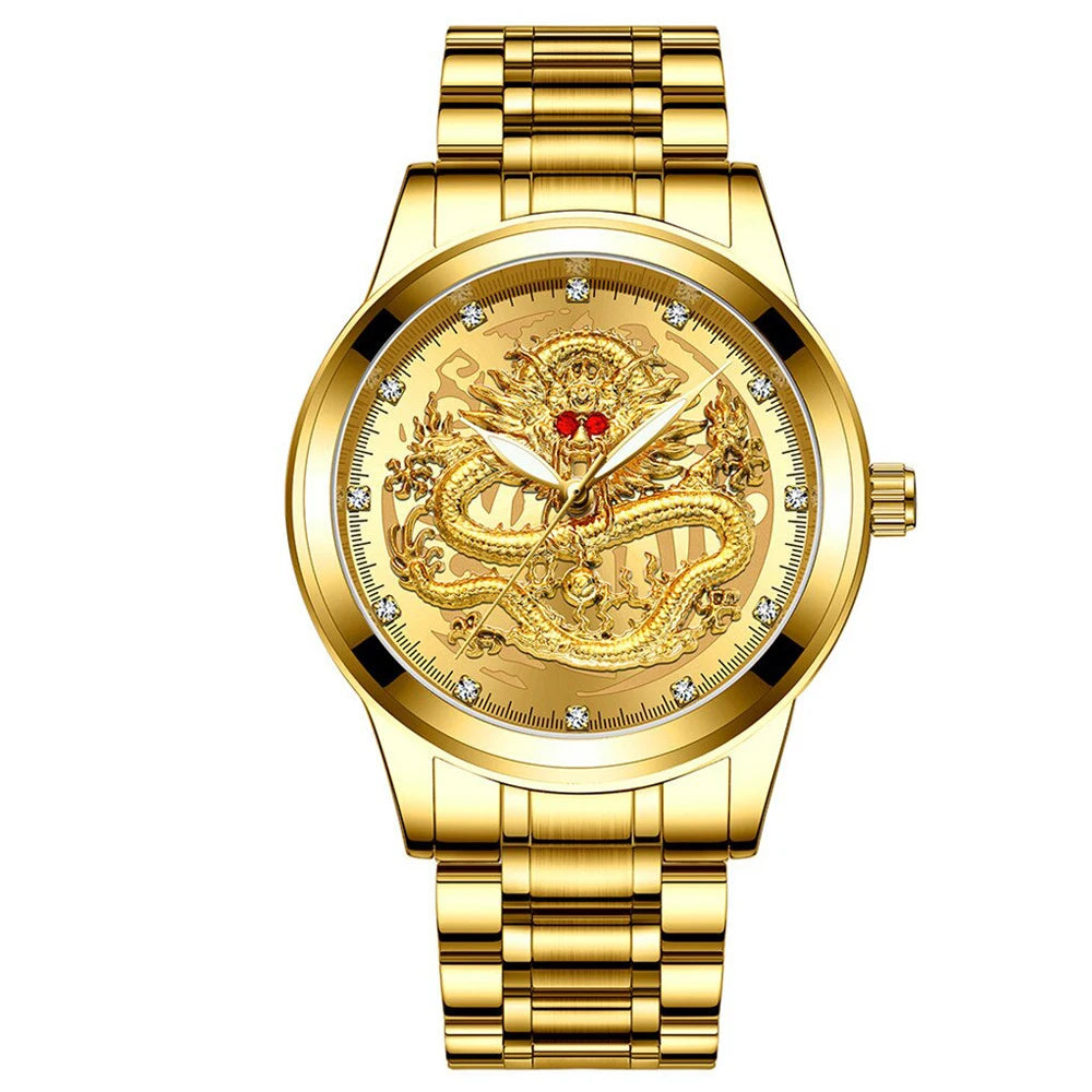Luxorive DragonCore – Gold Stainless Steel Men’s Quartz Watch