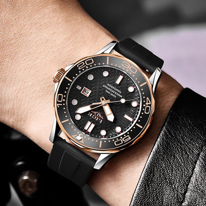 2025 LIGE Men's Business Luxury Dive Watch – Waterproof Chronograph with Date | Stainless Steel Sport Wristwatch + Box