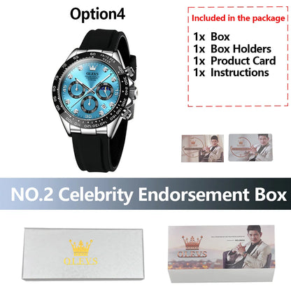 OLEVS Luxury Men's Watches Waterproof Original Quartz Man Watch Moon Phase Watch for Men Chronograph Wrist Watch Luminous Clock
