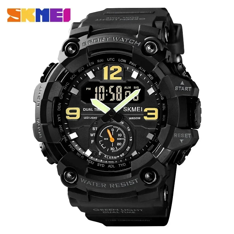 SKMEI 1637 Men’s Dual Movement Sport Watch – Waterproof Digital & Analog Wristwatch