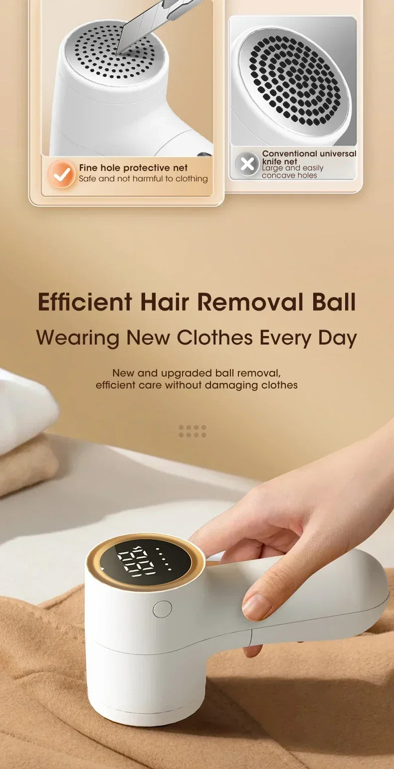Electric Lint Remover HairBall Trimmer Sweater Defuzzer Intelligent Digital Display Lints Shaver Trimmer USB Charge 5 Gears