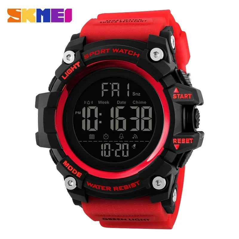 SKMEI 1384 Waterproof Digital Sport Watch for Men – Shockproof Military Electronic Wristwatch