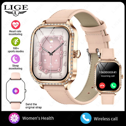 LIGE Women’s Waterproof Smartwatch – Bluetooth Call, Fitness Tracker & Heart Rate Monitor