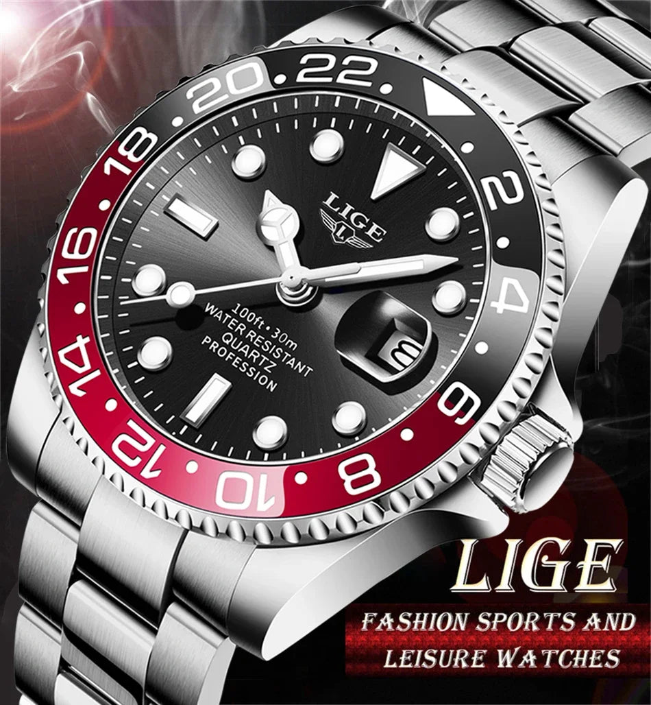 LIGE 2025 — a modern, luxurious men’s quartz wristwatch designed for style, function, and everyday elegance.