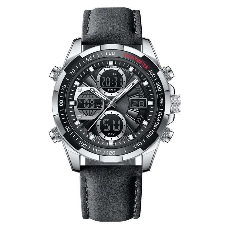 LIGE Men’s Luxury Military Sports Chronograph Watch – Waterproof Quartz Digital Wristwatch