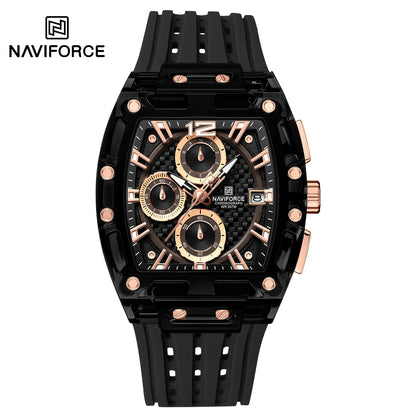 NAVIFORCE 2025 New Design Transparent Tonneau Watch Men Quartz Man Watches Waterproof Luxury Sport Out Door montre homme