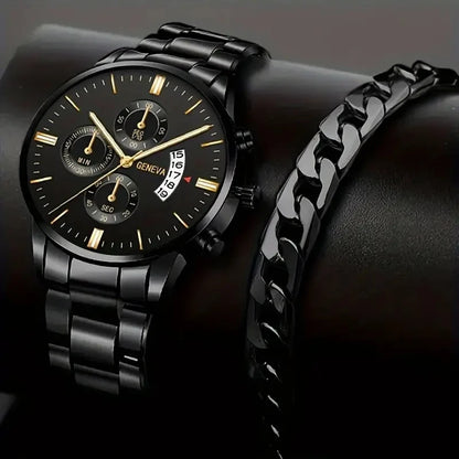 Luxorive Executive Steel – Men’s Stainless Steel Quartz Business Watch