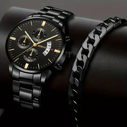 Luxorive Executive Steel – Men’s Stainless Steel Quartz Business Watch
