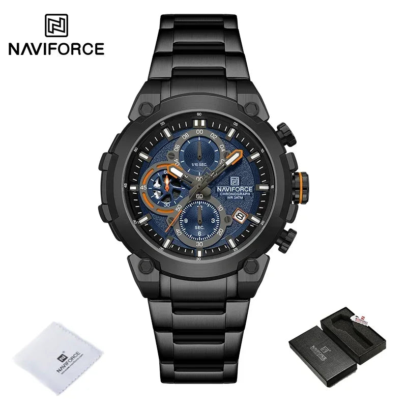 NAVIFORCE Quartz Watch Men Sport Military Waterproof Watches Mens Business Stainless Steel Wristwatch Male Clock reloj hombre