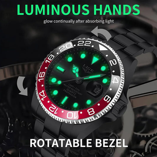 LIGE 2025 — a modern, luxurious men’s quartz wristwatch designed for style, function, and everyday elegance.