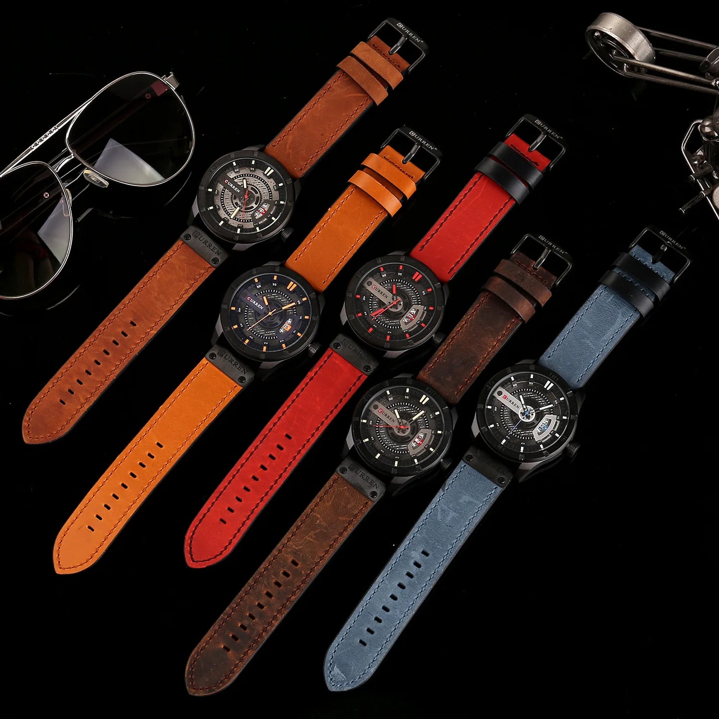 CURREN 8301 Classic Men's Quartz Watch – Waterproof Leather Strap with Calendar