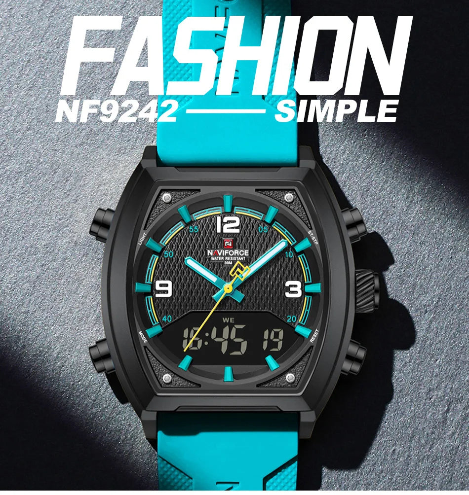 NAVIFORCE Luxury Men's Watches Sport Quartz Watch Men LCD Dual Display Waterproof Luminous Man Wristwatch 2025 Relogio Masculino
