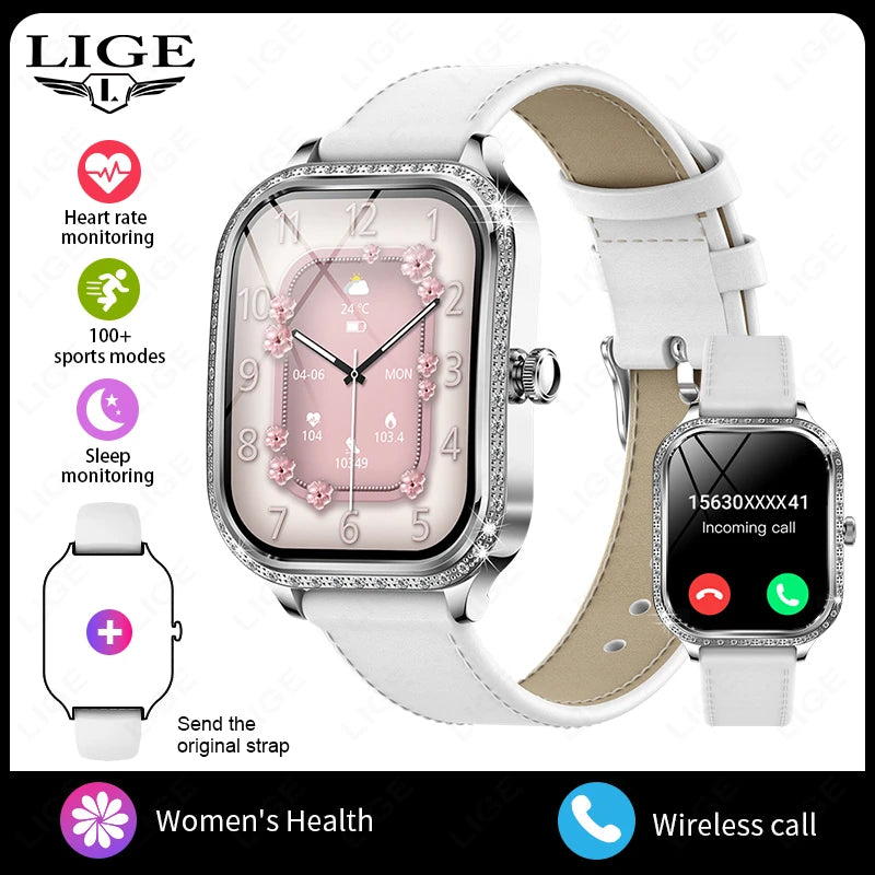 LIGE Women’s Waterproof Smartwatch – Bluetooth Call, Fitness Tracker & Heart Rate Monitor