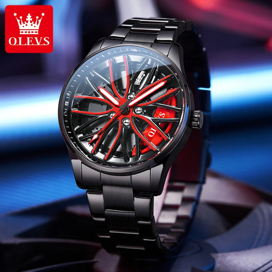 OLEVS 9937 Men's Luxury Watch Waterproof Rotary Sport Car Rim Man Watch High Quality Fashion Best Selling Quartz Men's Watches