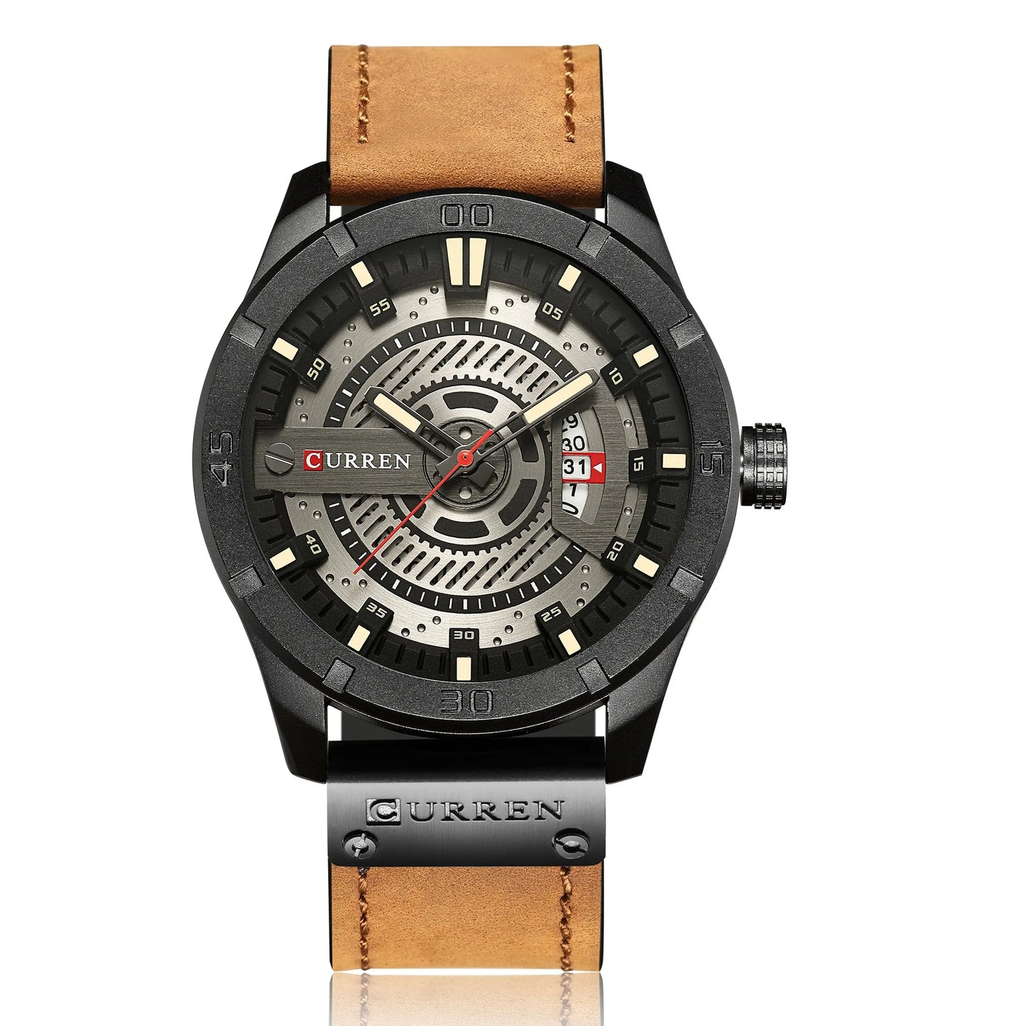 CURREN 8301 Classic Men's Quartz Watch – Waterproof Leather Strap with Calendar