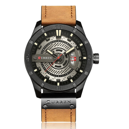 CURREN 8301 Classic Men's Quartz Watch – Waterproof Leather Strap with Calendar