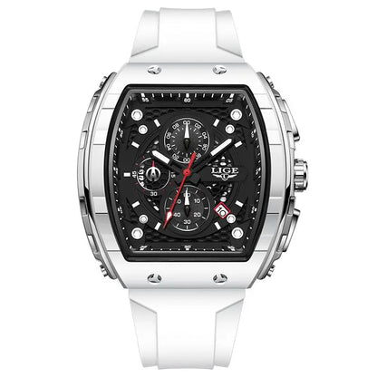 LIGE Luxury Square Chronograph — a bold statement timepiece designed for men who appreciate modern luxury in a unique square profile.