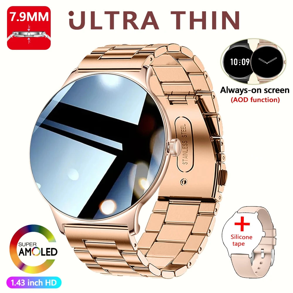 Luxorive LuxeFit Ultra – Women's Slim Smartwatch with Always-On Display & Bluetooth Call