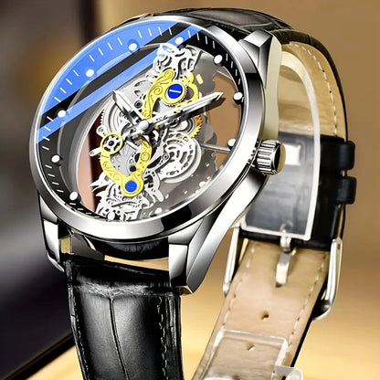 Luxorive SpectraCore – Luxury Skeleton Quartz Watch for Men