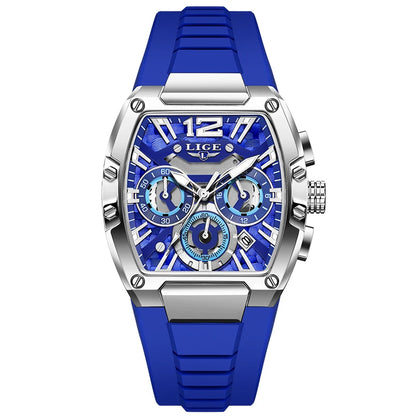 LIGE Men’s Luxury Silicone Military Watch – Casual Sports Waterproof Quartz with Date
