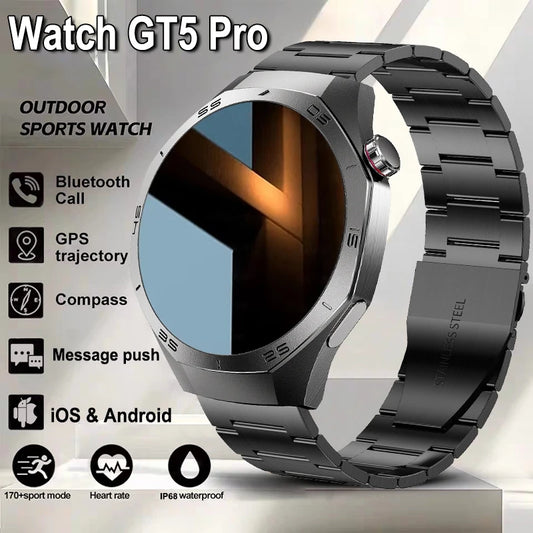 Luxorive GT5 Pro Smartwatch – GPS, AMOLED, Heart Rate, Bluetooth Call, Waterproof