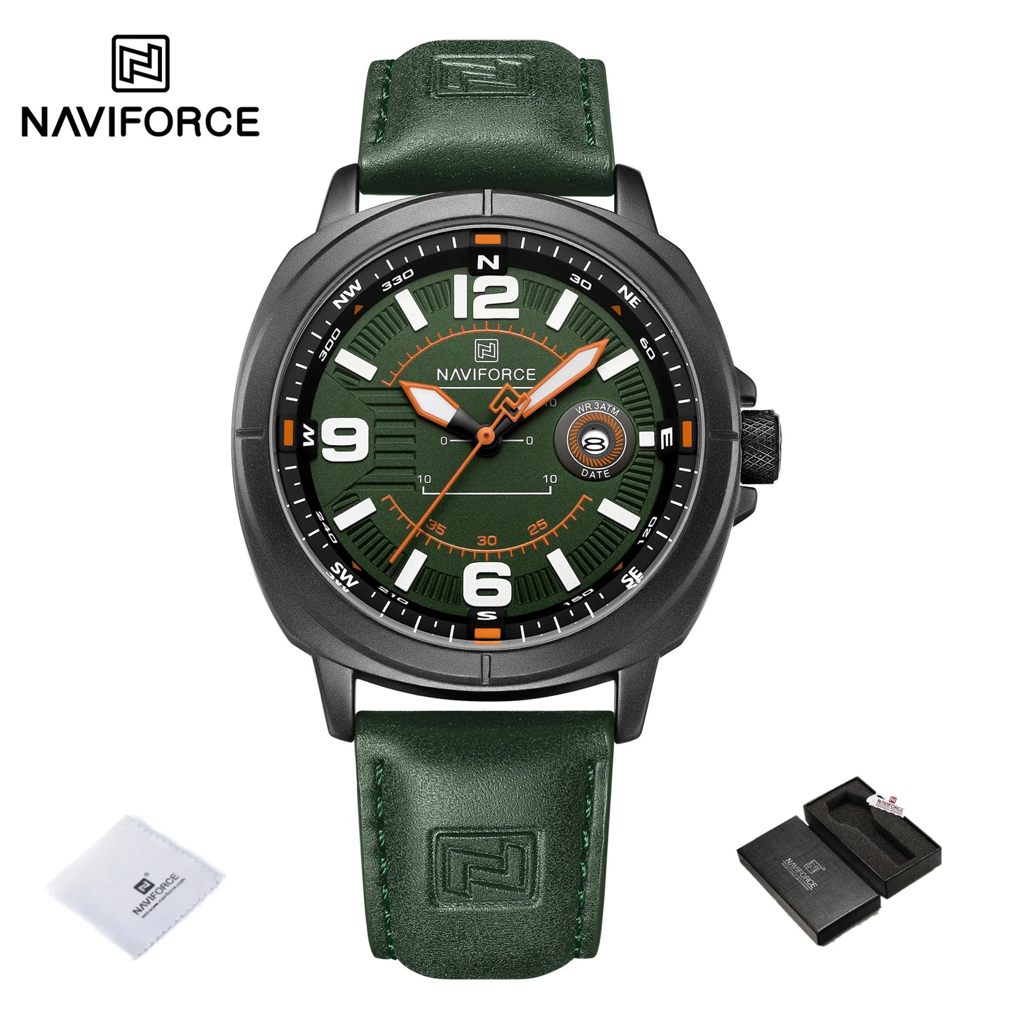 NAVIFORCE Brand Men Quartz Watch High Quality PU Band Calendar Male Wristwatch Auto Date Display Waterproof Clocks Reloj Hombre