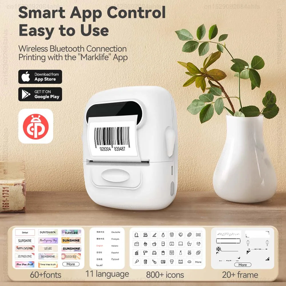 P50 Mini Thermal Label Printer – Portable Barcode & QR Maker
