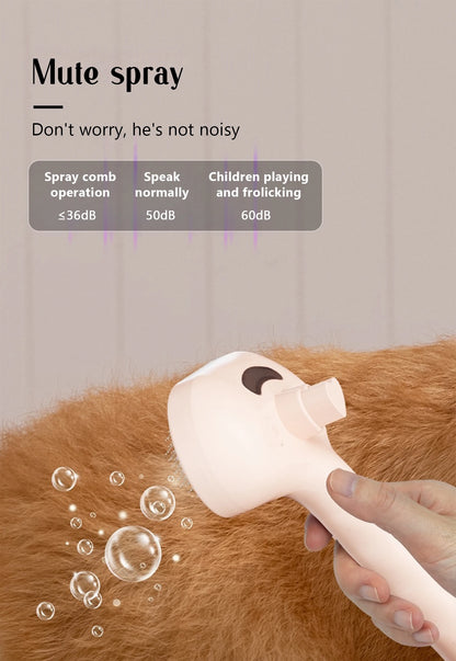 USB Rechargeable Dog & Cat Steam Comb – Soft Teeth Massage & Hair Removal Brush
