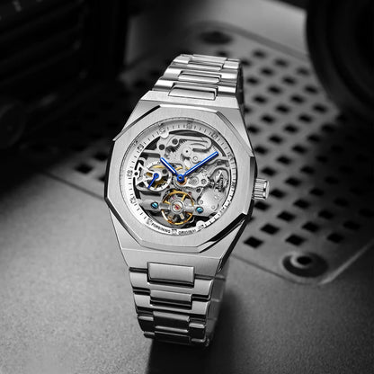 Luxorive Spectra Tourbillon – Automatic Skeleton Watch with Diamond Dial Watchify 