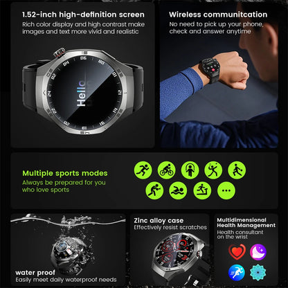 Luxorive GT5 Pro Smartwatch – GPS, AMOLED, Heart Rate, Bluetooth Call, Waterproof