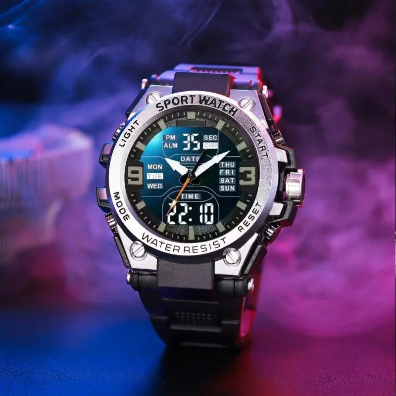Luxorive DualForce X1  – Luxury Quartz + Digital Watch with Night Light & Waterproof Build