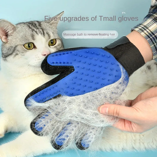 Silicone Pet Grooming Gloves – Hair Removal & Bathing Brush for Dogs & Cats