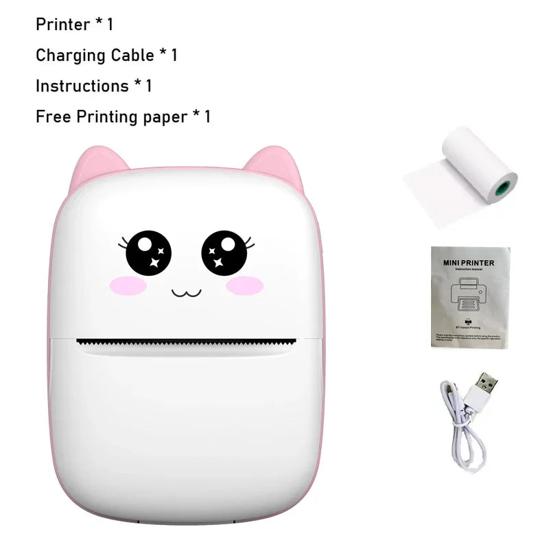 Mini Cat Thermal Printer – Wireless Photo & Label 58mm