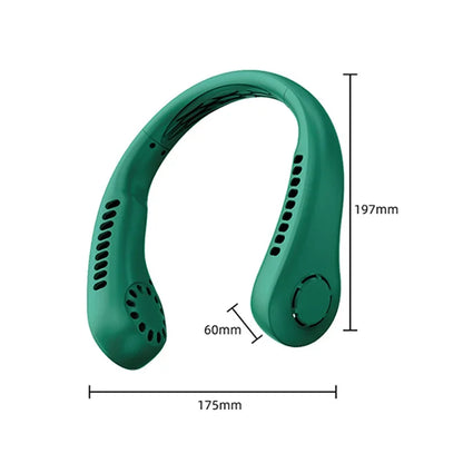 Clearance_Portable mini home summer air-cooled neck hanging fan for outdoor sports, running, travel without blades, wearable USB