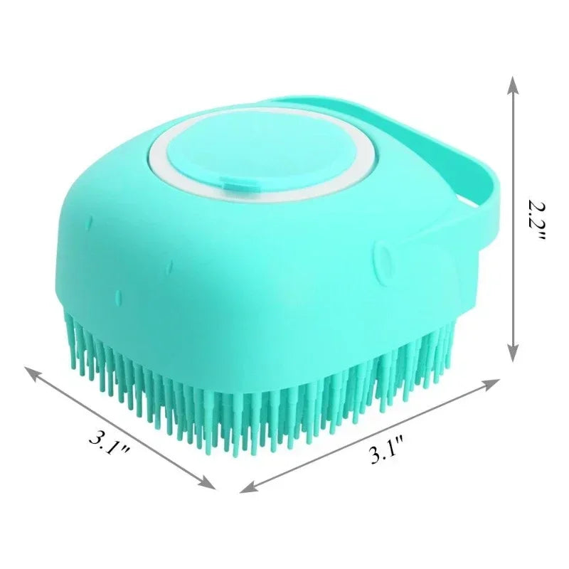 Pet Shampoo Brush – Soft Silicone Rubber Grooming Scrubber for Dogs & Cats