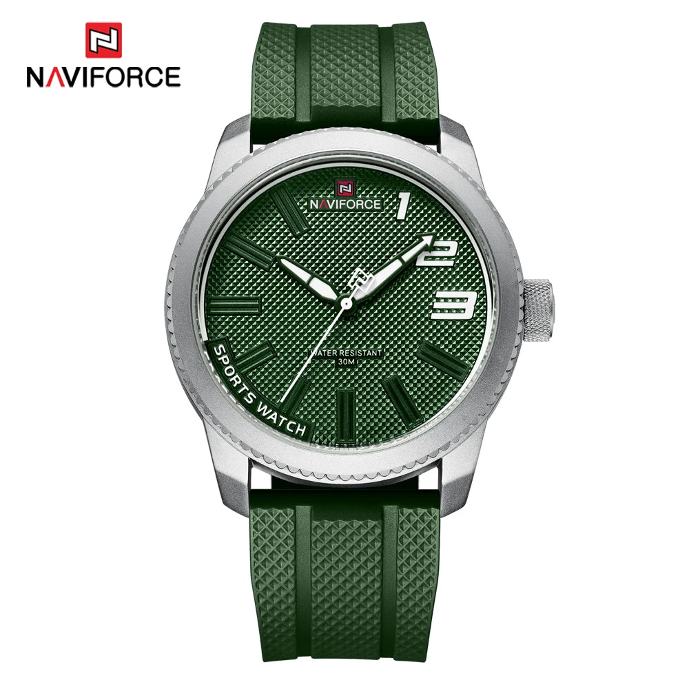NAVIFORCE Top Brand Watch Men Fashion Casual Waterproof Simple Style Quartz Wristwatch Military Male TPU Strap Clock