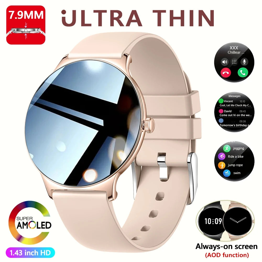 Luxorive LuxeFit Ultra – Women's Slim Smartwatch with Always-On Display & Bluetooth Call