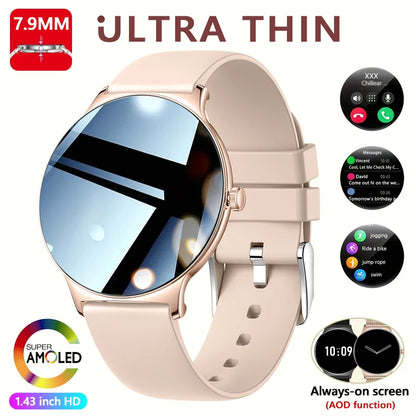 Luxorive LuxeFit Ultra – Women's Slim Smartwatch with Always-On Display & Bluetooth Call