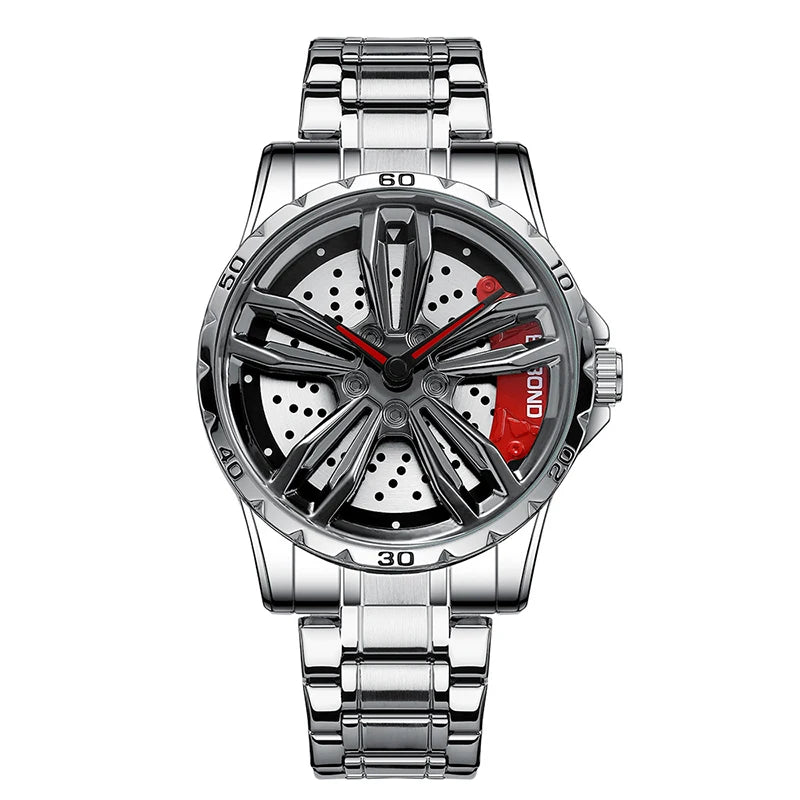 UTHAI Automotive Wheel Hub Hollow Mechanical Watch Luxury Fashion Wheel Hub Waterproof Stainless Steel Men's Watch V002