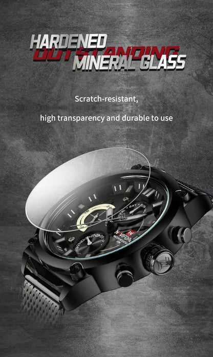 NAVIFORCE Black Luxury Men Watch Fashion Military Sport Man Watches Waterproof Wristwatch Male Creative Clock Masculino Relogio
