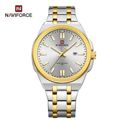 NAVIFORCE Quartz Watch For Men Luxury Business Luminous Stainless Steel Male Wristwatches Waterproof Calendar Clock Reloj Hombre