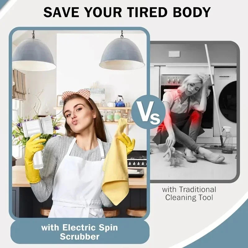 Electric Spin Scrubber with 5 Brush Heads – Bathroom & Home Cleaning Tool